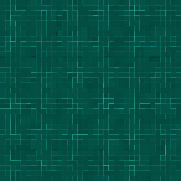 Fondo y textura de la pared del mosaico de la teja del mosaico del pixel cuadrado verde brillante abstracto.