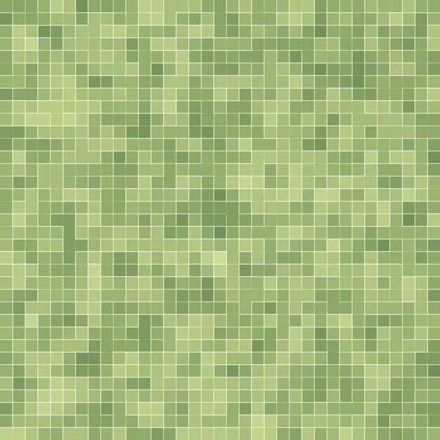 Fondo y textura de la pared del mosaico de la teja del mosaico del pixel cuadrado verde brillante abstracto.