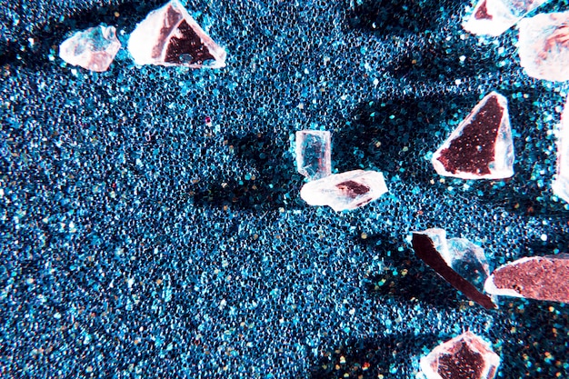 Fondo textura purpurina con cristales