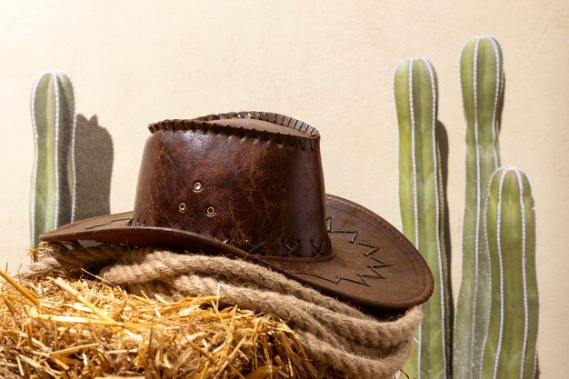 Fondo de vaquero con sombrero