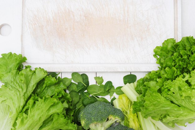 Fondo de verduras, concepto de comida saludable