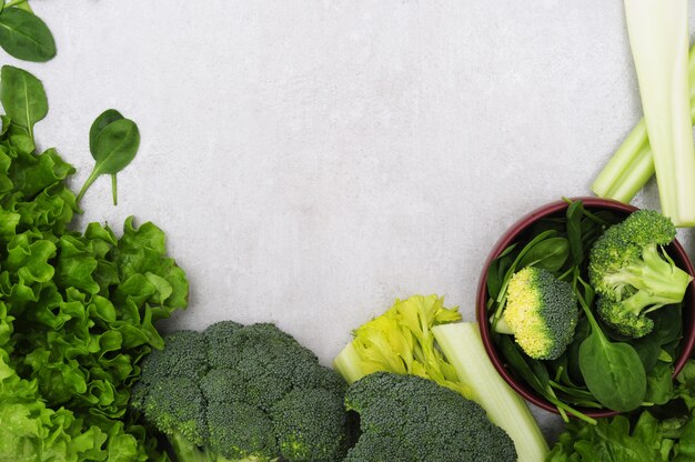 Fondo de verduras, concepto de comida saludable