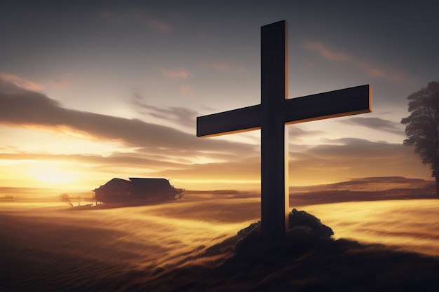 Foto gratuita fondo de viernes santo con jesucristo y cruz foto gratis