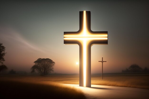 Fondo de viernes santo con jesucristo y cruz Foto Gratis