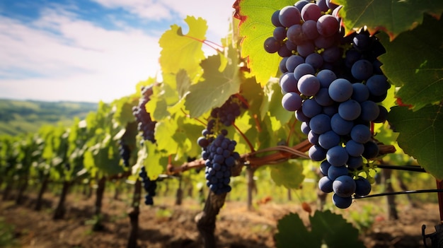 Un fondo de viñedo Cultivo de uva Paisaje agrícola