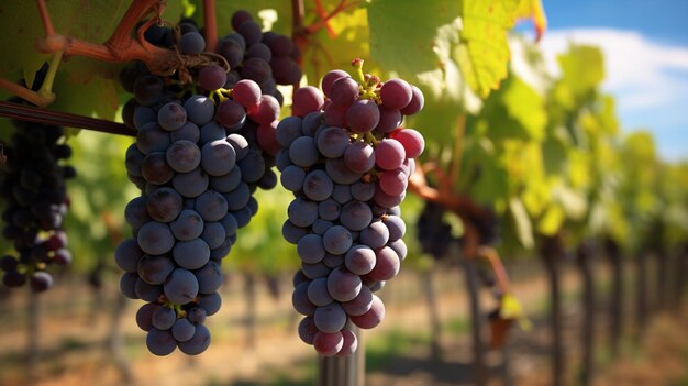 Un fondo de viñedo Cultivo de uva Paisaje agrícola