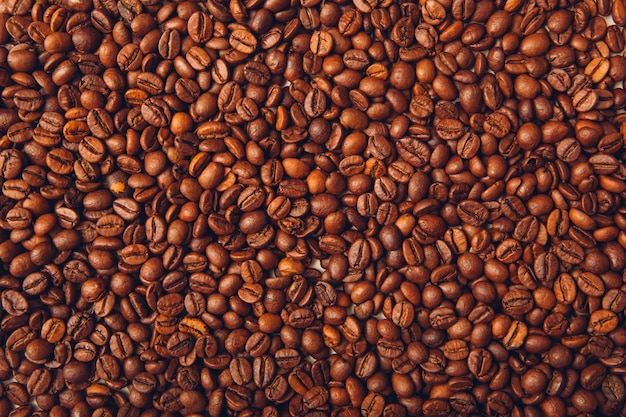 Foto gratuita fondo de vista superior de granos de café