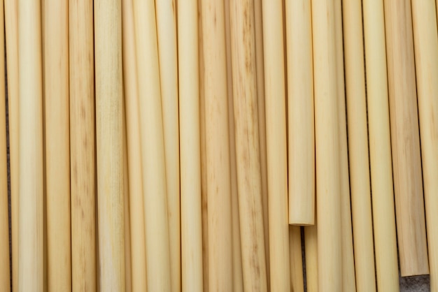 Fondo de vista superior de pajitas de bambú