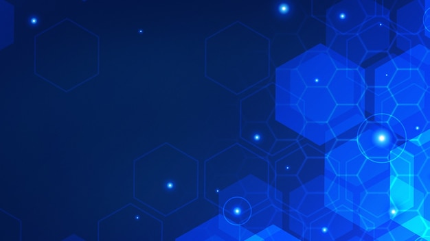 Fondos hexagonales azules para redes