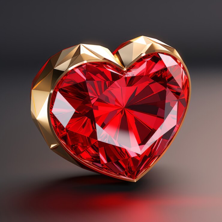 Foto gratuito forma de corazón de diamante en estudio