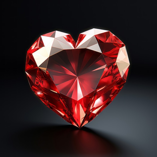 Forma de corazón geométrica en estudio