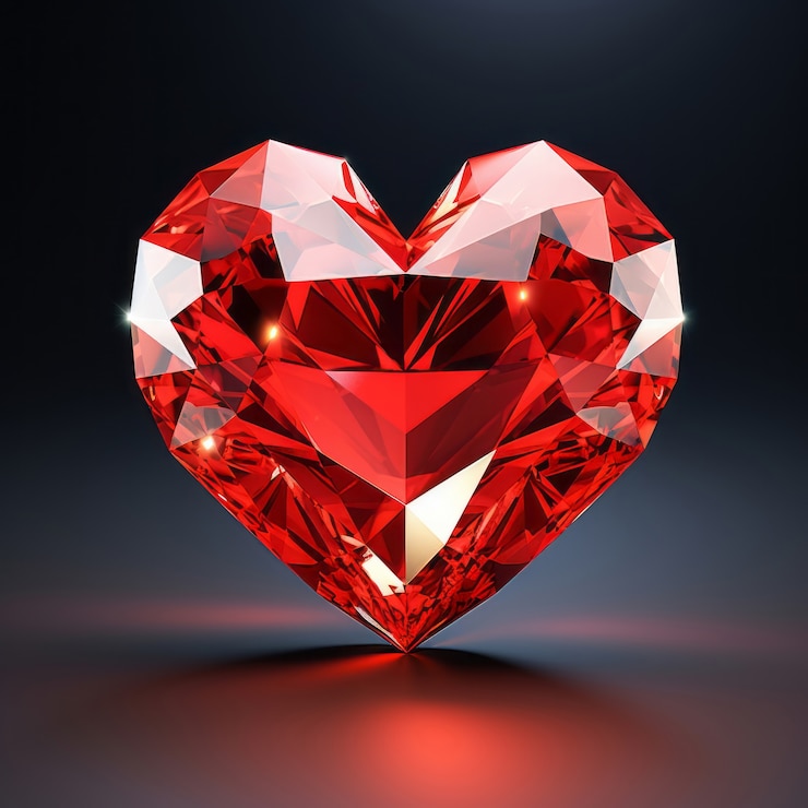 Foto gratuito forma de corazón geométrica en estudio