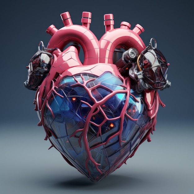 Forma de corazón realista en el estudio