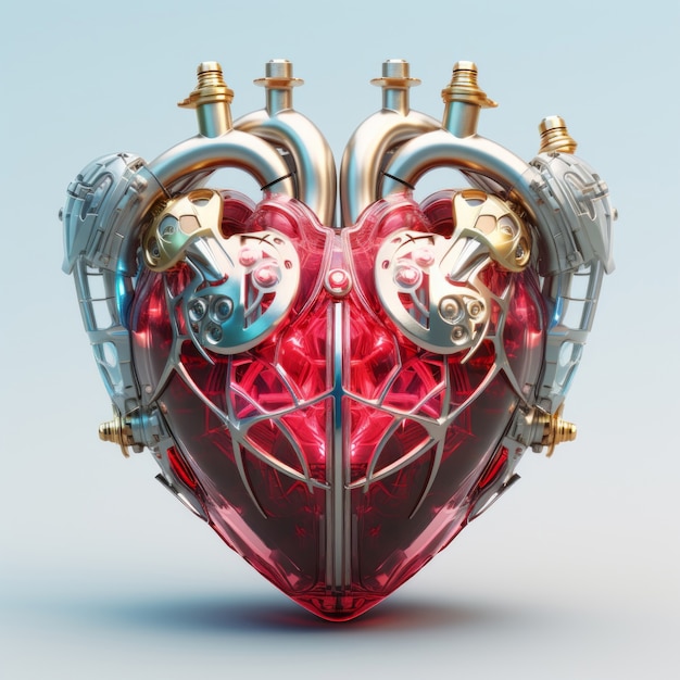 Forma de corazón realista en el estudio