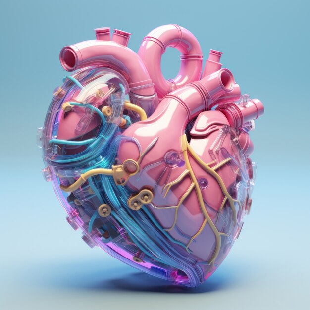 Forma de corazón realista en el estudio