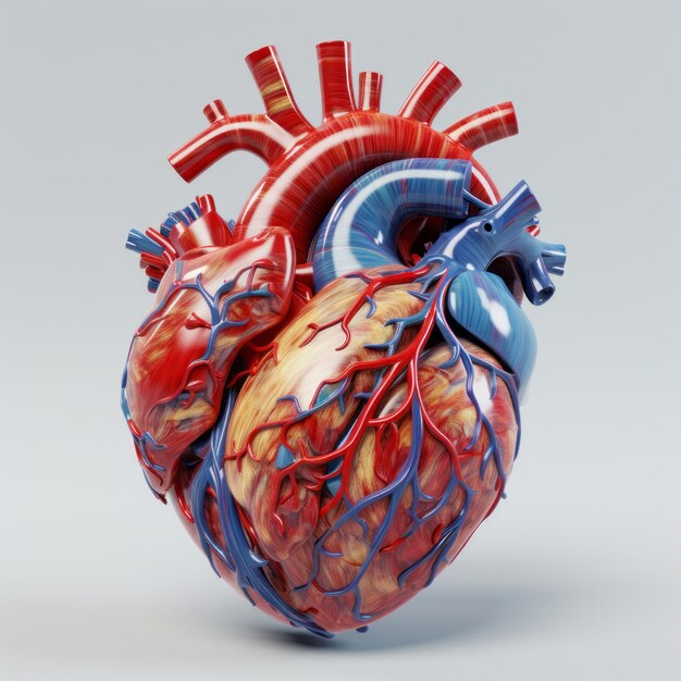 Forma de corazón realista en el estudio