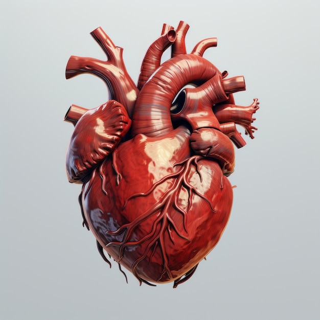 Forma de corazón realista en el estudio