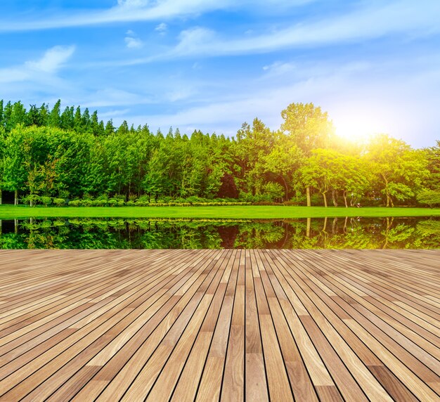 Forma de jardín de parques de verano bordo al aire libre