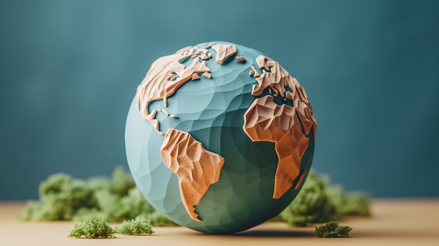 Foto gratuita la forma del planeta tierra en 3d