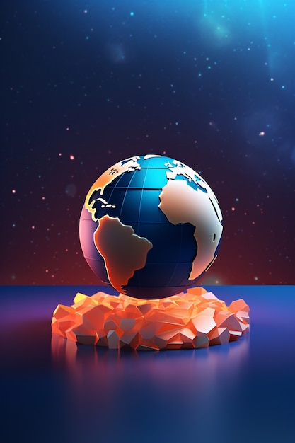 La forma del planeta Tierra en 3D