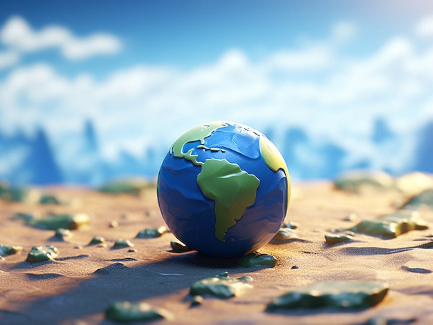 Foto gratuita la forma del planeta tierra en 3d