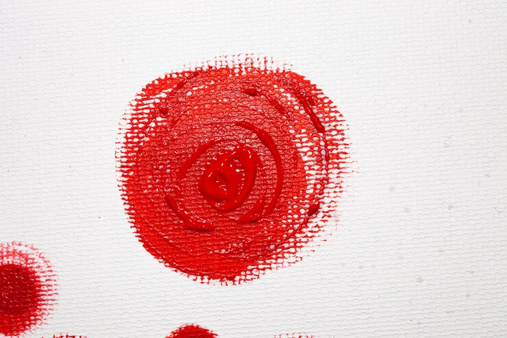 Foto gratuito forma redonda decorativa de pintura roja