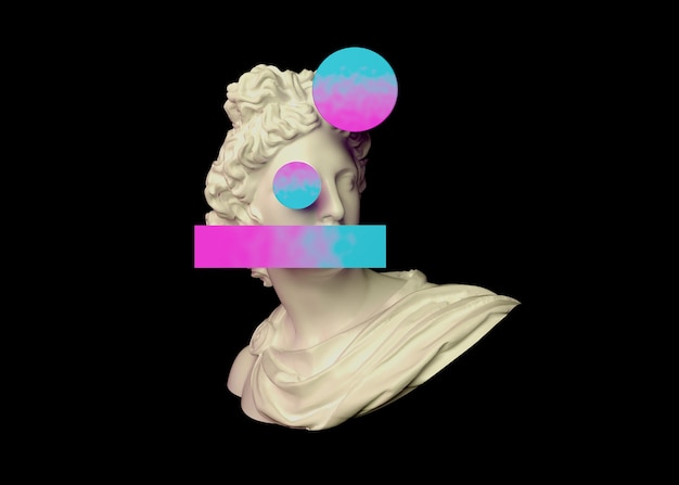 Formas 3d coloridas en estilo vaporwave