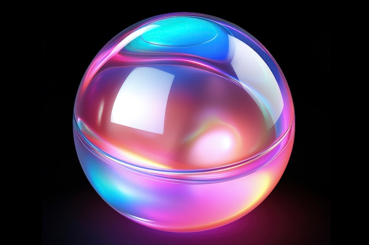 Foto gratuito formas 3d que brillan con colores holográficos brillantes