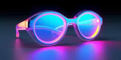 Foto gratuita formas 3d que brillan con colores holográficos brillantes