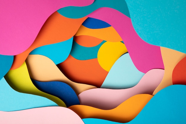 Formas de papel psicodélico multicolor