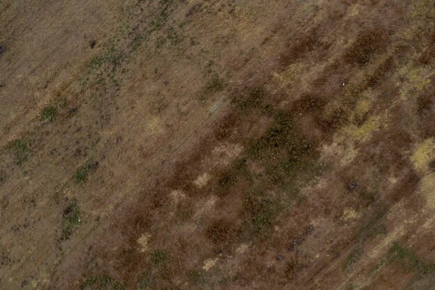 Foto aérea de la vista superior del zumbido del paisaje del valle del desierto. Hermosa naturaleza con espacio de copia para publicidad.