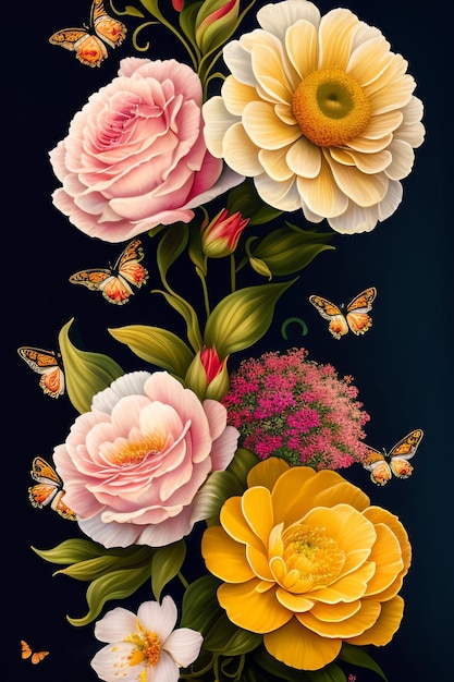 Foto gratis Flores flor floral ramo decoración colorido hermoso fondo jardín flores planta patrón
