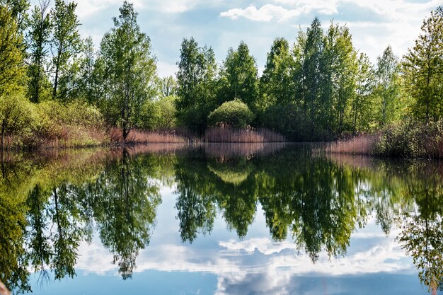 Foto de la naturaleza escénica, pintorescas montañas Romantsevskiye (Konduki) en Rusia