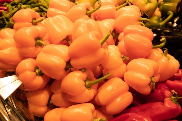 Foto de pimiento en foto de supermercado para su publicidad