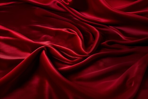Foto de una tela de terciopelo rojo brillante