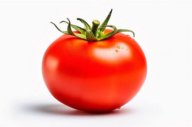 Foto de un tomate fresco rojo sobre un fondo en blanco