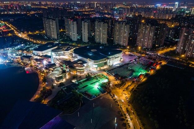 Fotografía aérea de la ciudad china