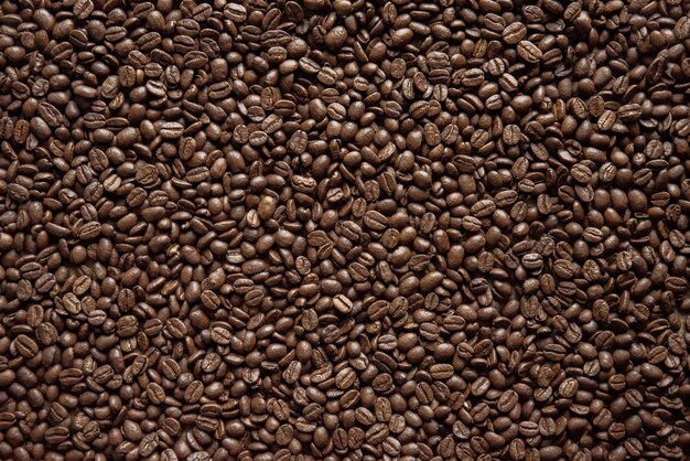 Fotografía cenital de granos de café ideal para el fondo