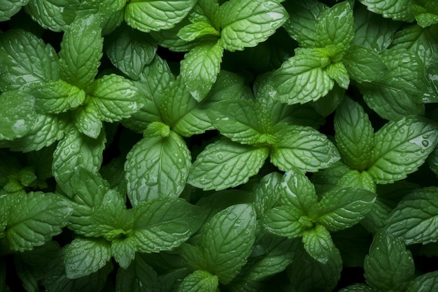 Foto gratuita fotografía cenital de menta fresca