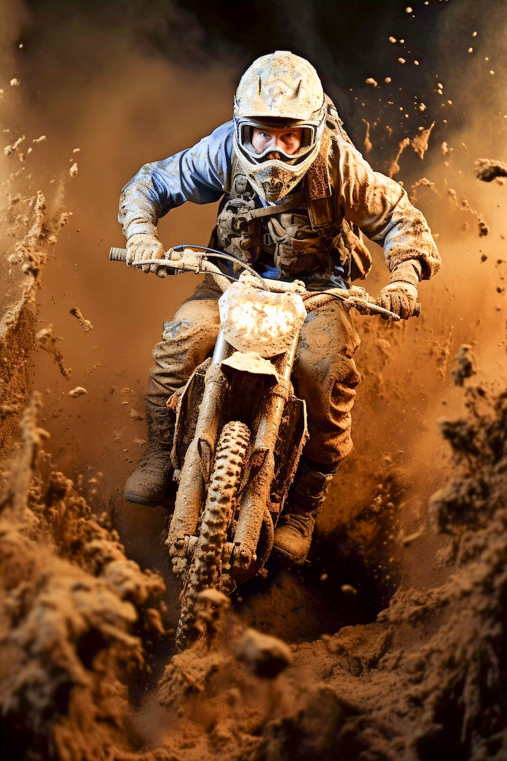 Foto gratuito fotografía completa de un adulto montando una motocicleta genial