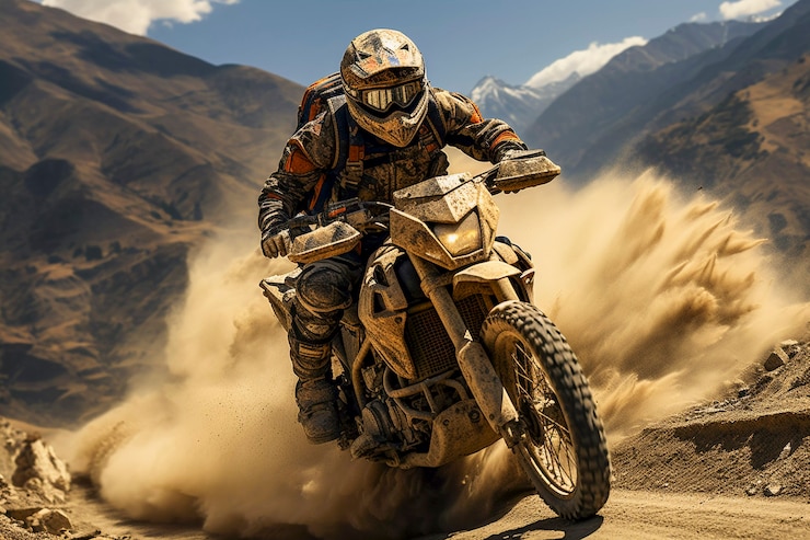 Foto gratuito fotografía completa de un adulto montando una motocicleta genial
