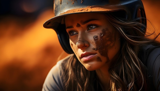 Foto gratuita fotografía emocional del jugador de softbol