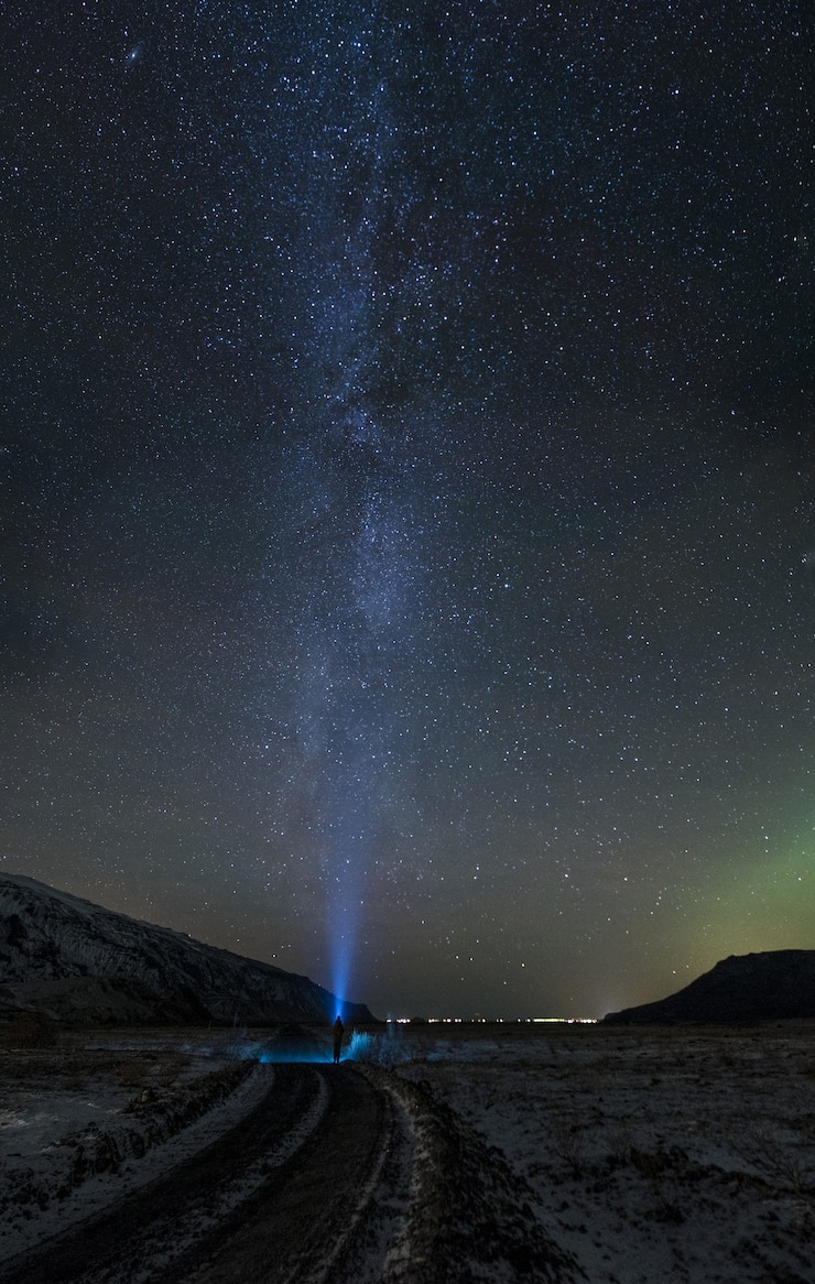 Fotografía de lapso de tiempo de la noche estrellada
