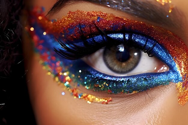 fotografía ocasional de maquillaje de ojos femenino