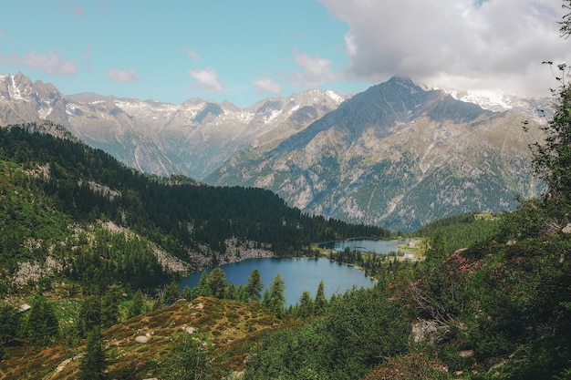 Fotografía a vista de pájaro de la cordillera