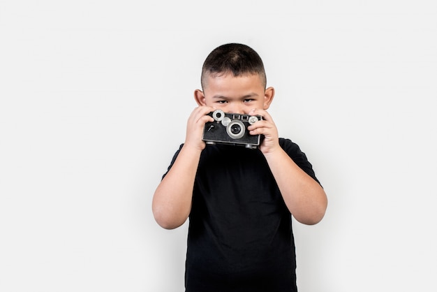 Fotógrafo de niños tomar una foto