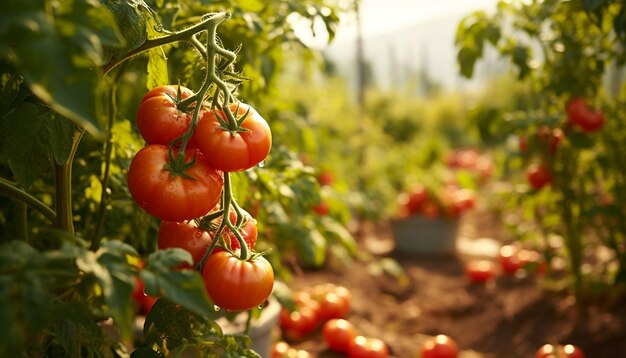 La frescura y la naturaleza se combinan en vegetales orgánicos saludables generados por la IA