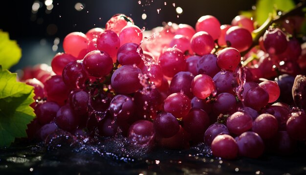 La frescura de las uvas maduras, un snack jugoso para un estilo de vida saludable generado por la inteligencia artificial