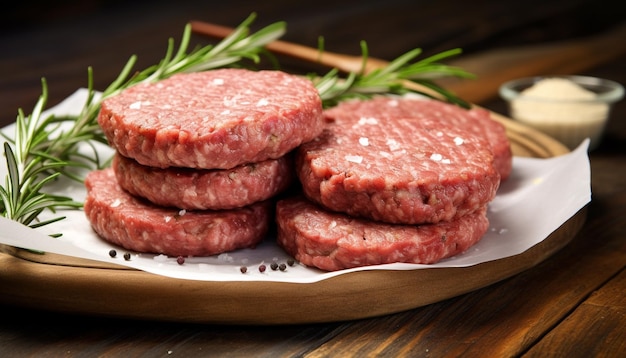 Foto gratuita fresquedad y sabor en un plato de madera generado por la ia