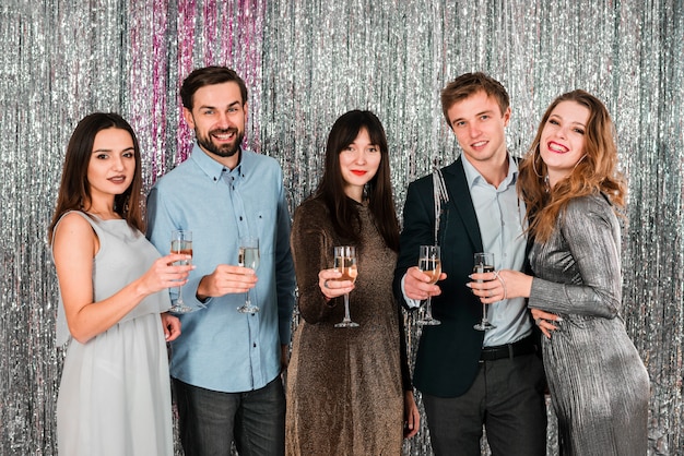 Friends toasting new year party